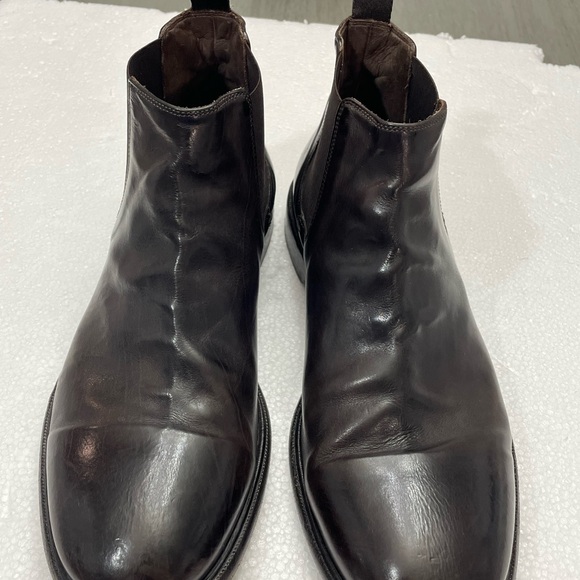 M Gemi Italian Designer Dark Brown Calf Leather Chelsea Boots Men’s Size 42